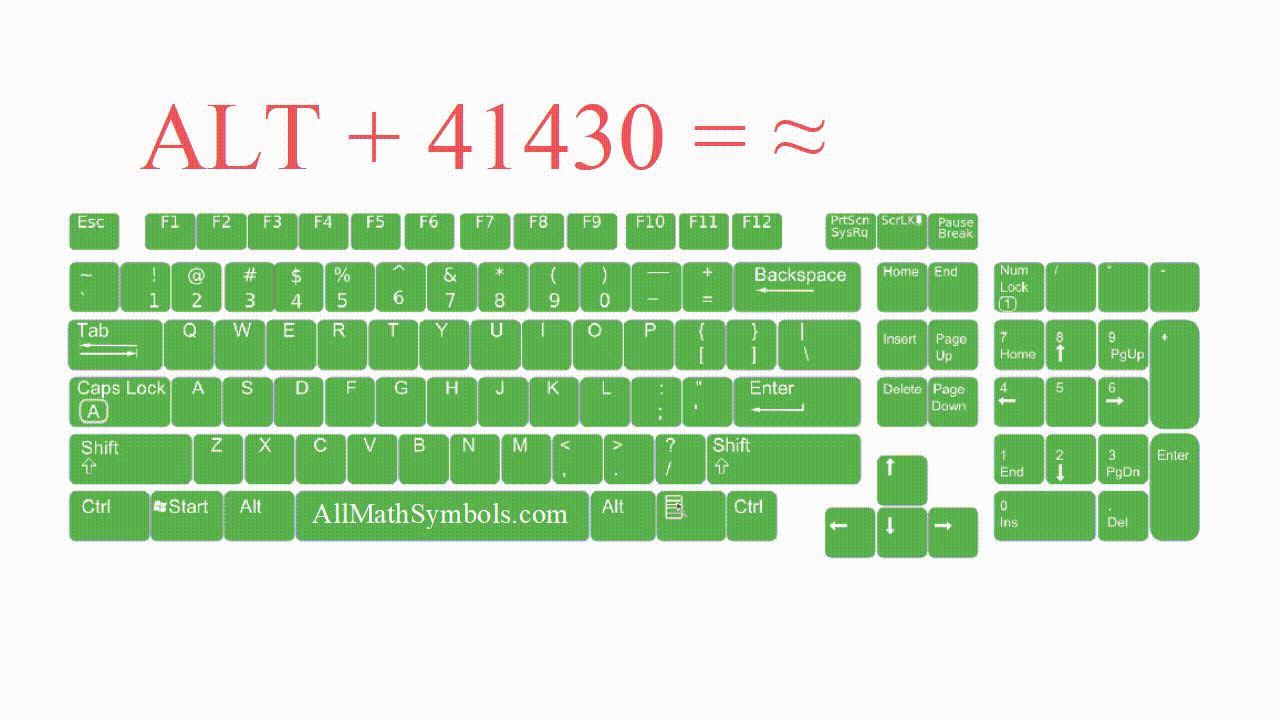 Type an approximately symbol on pc windows