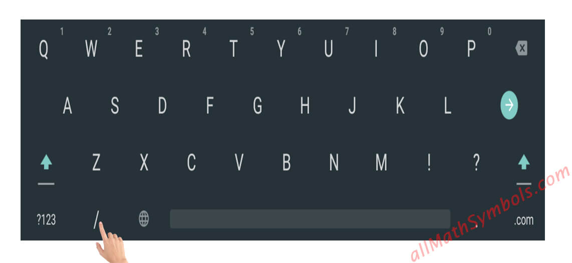 type division symbol on Android phone