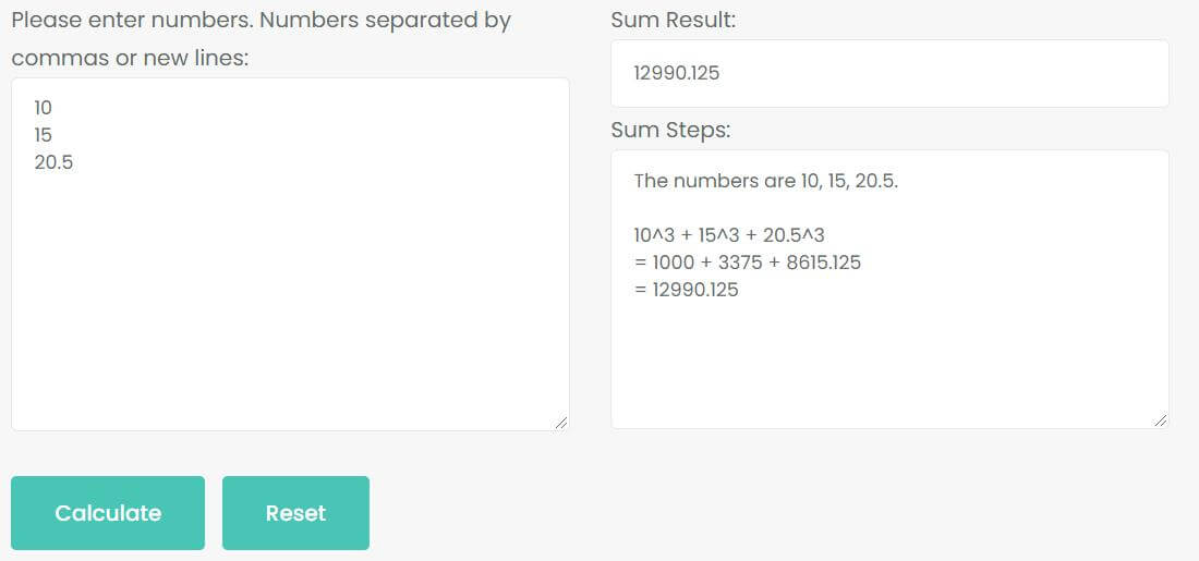 sum of two cubes calculator