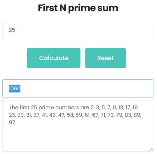What is the sum of first 25 prime numbers