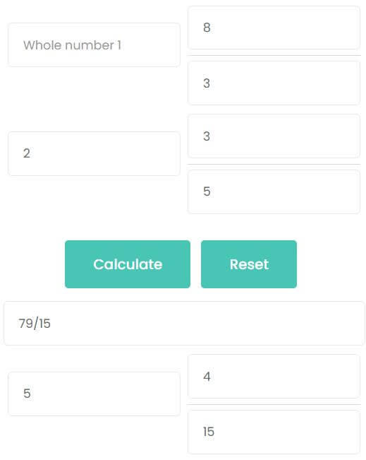 Adding mixed fraction with improper fraction