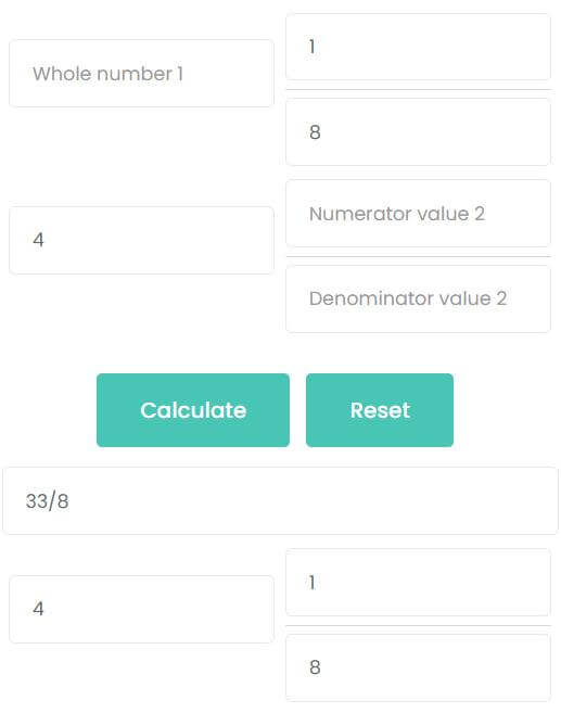 Adding whole number with proper fraction