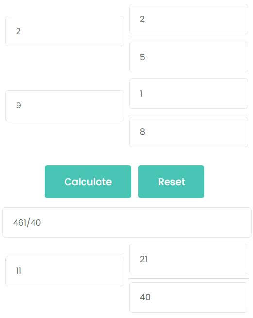 Adding two mixed fractions