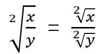 square root of a fraction