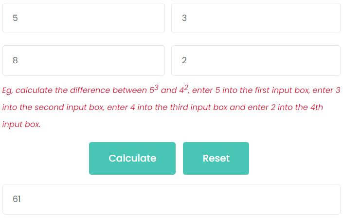 subtracting exponents with different bases