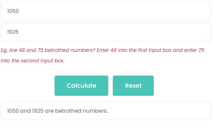 Are 1050 and 1925 betrothed numbers