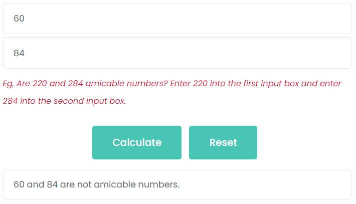 Are 60 and 84 amicable numbers