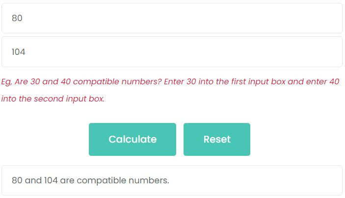 Are 80 and 104 compatible numbers