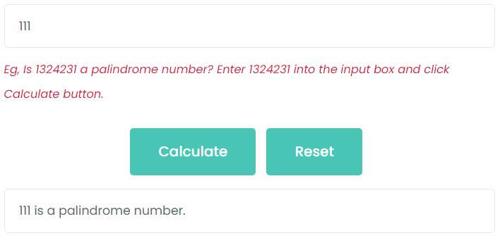 Is 111 a palindrome number