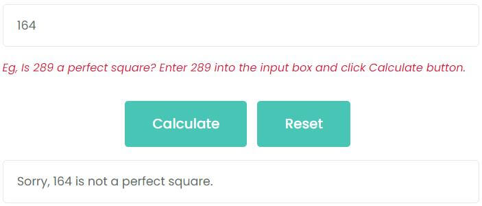 Is 164 a perfect square