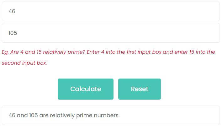 Are 46 and 105 relatively prime