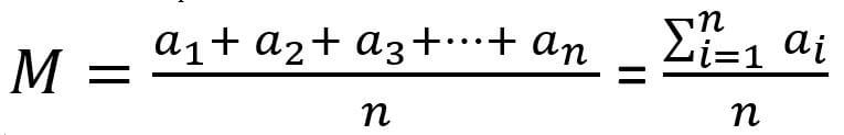 Formula of Arithmetic mean