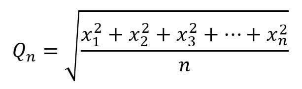 Formula of quadratic mean