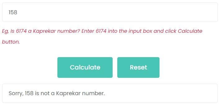 Is 158 a Kaprekar number?