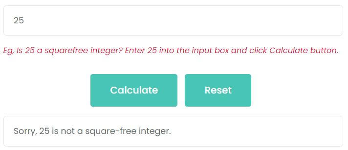 Is 25 a squarefree integer