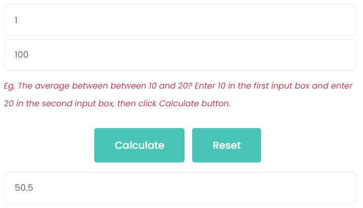 What is the average between 1 and 100?