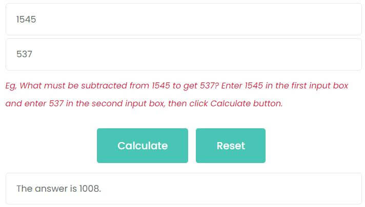 What must be subtracted from 1545 to get 537?