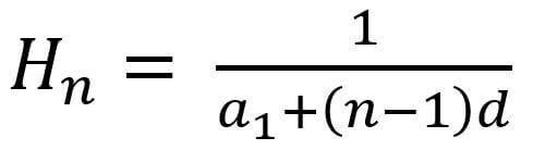 Nth term of the harmonic sequence formula