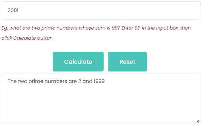 What are two prime numbers whose sum is 2001?