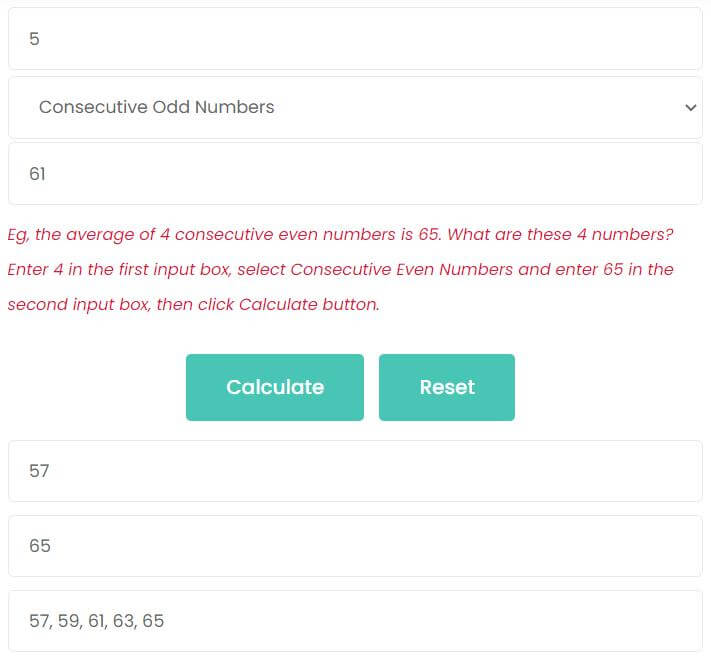 The average of 5 consecutive odd numbers is 61. What is the smallest of these numbers?