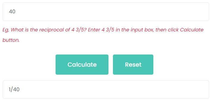 What is the reciprocal of 40?