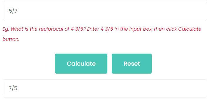 What is the reciprocal of 5/7?