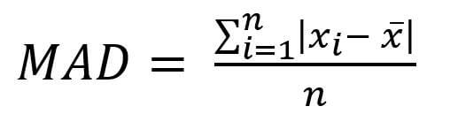 Formula for the mean absolute deviation around the mean