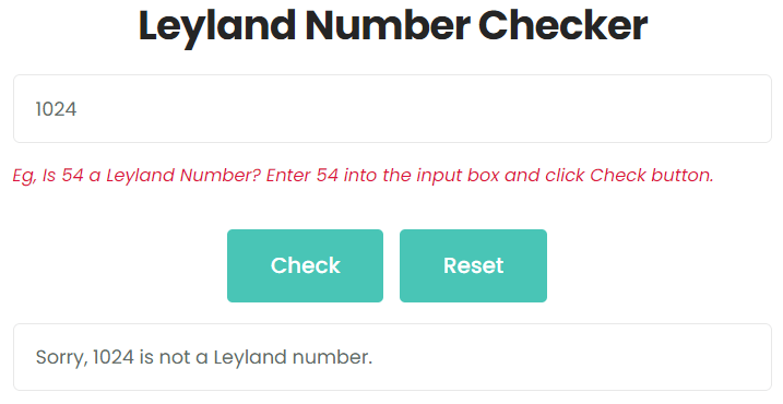 Is 1024 a Leyland Number