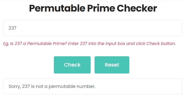 Is 237 is a permutable prime