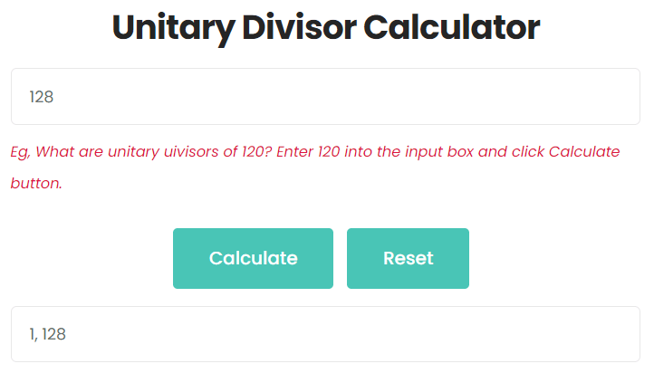What are unitary divisors of 128